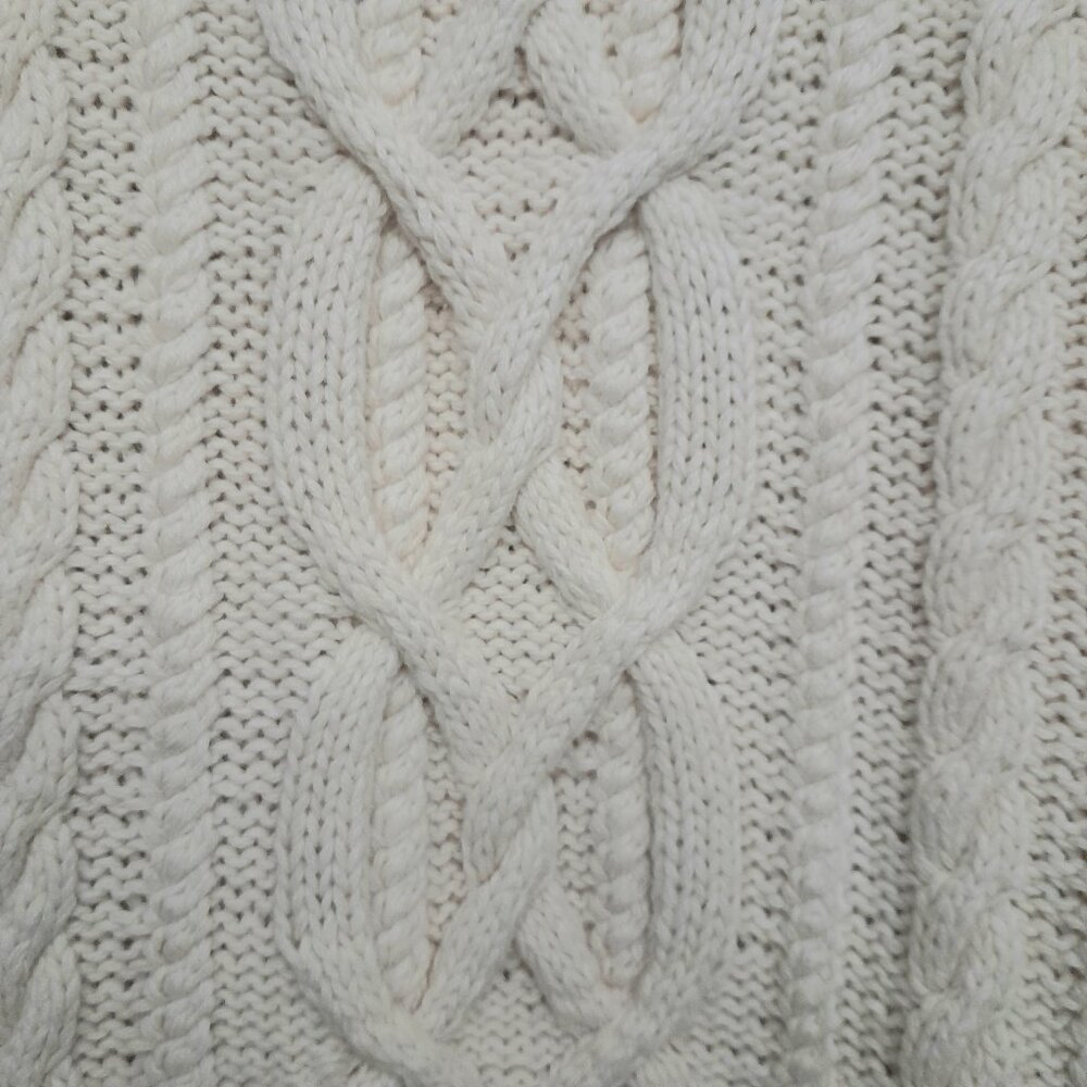 Vintage Boston Traders Cable Knit Sweater Size L Cream Color Unisex - Picture 3 of 9